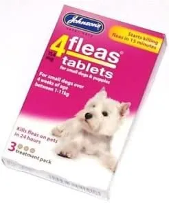 Johnson's Dog Flea Tablets for Puppy's & Small Dogs (Size Varieties)