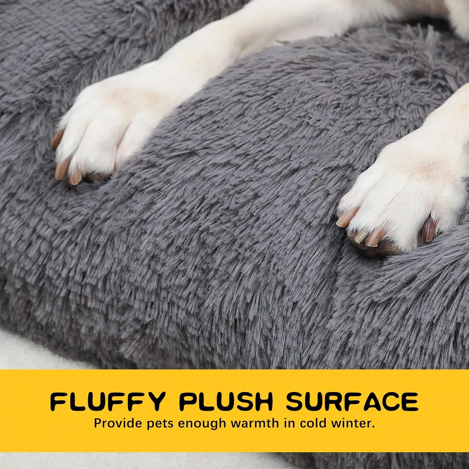 Large Dog Bed Crate Pad Mat for Cages Washable Bed for Large Medium Size Dog Soft Kennel Pad Anti-Slip Pet Bed,35" x 23",Dark Grey