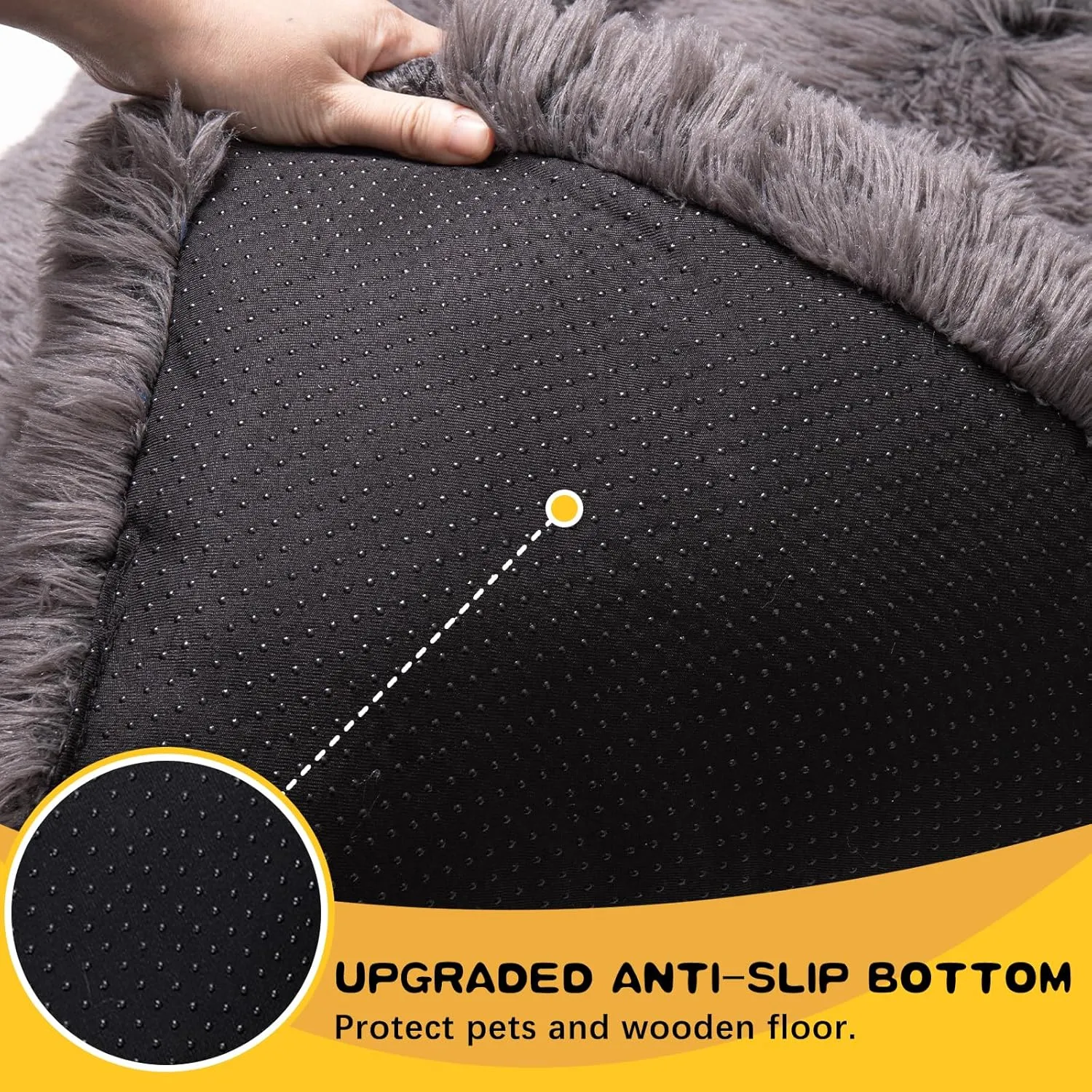 Large Dog Bed Crate Pad Mat for Cages Washable Bed for Large Medium Size Dog Soft Kennel Pad Anti-Slip Pet Bed,35" x 23",Dark Grey