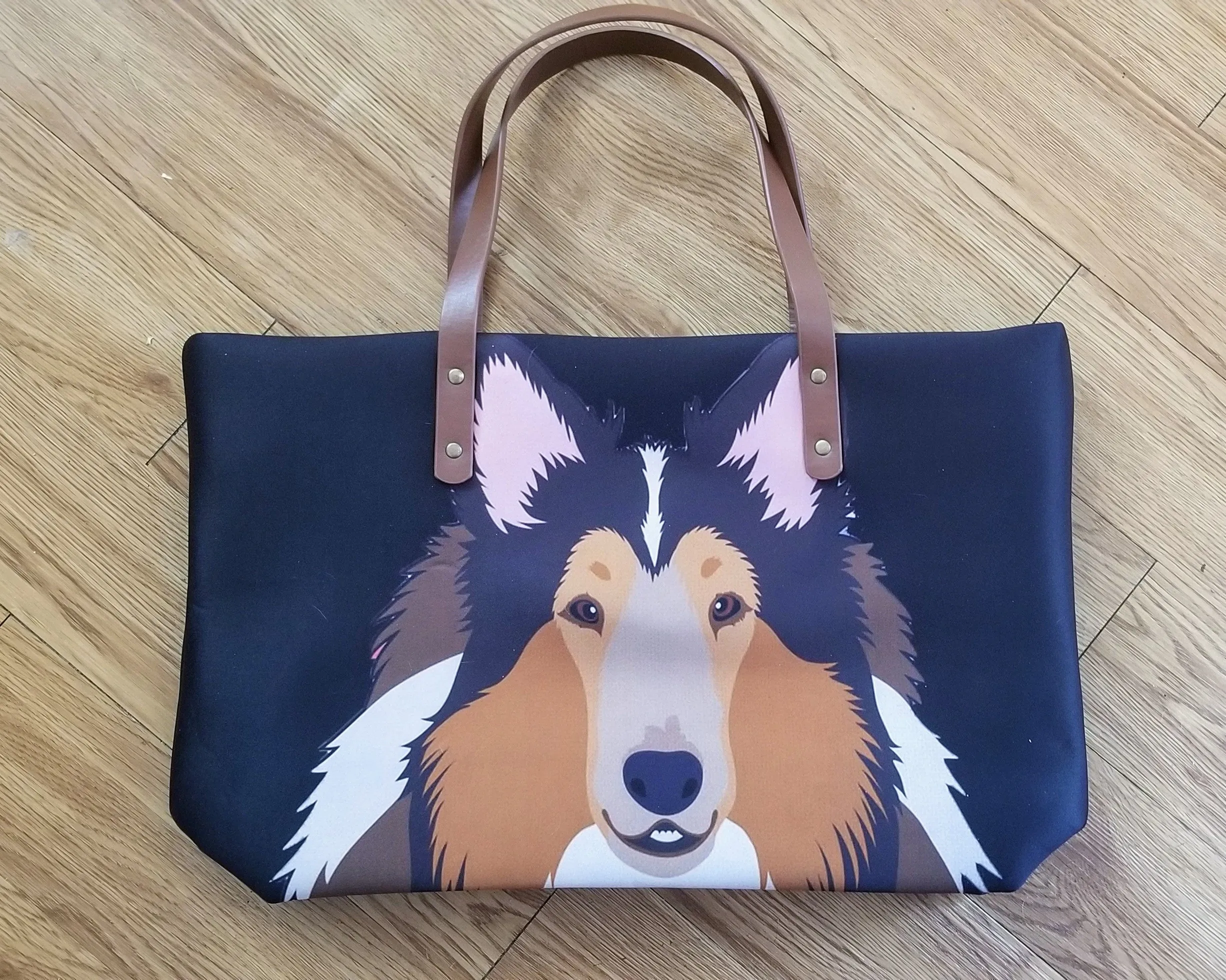 Large Ladies Collie Shetland Sheepdog Sheltie Purse Handbag