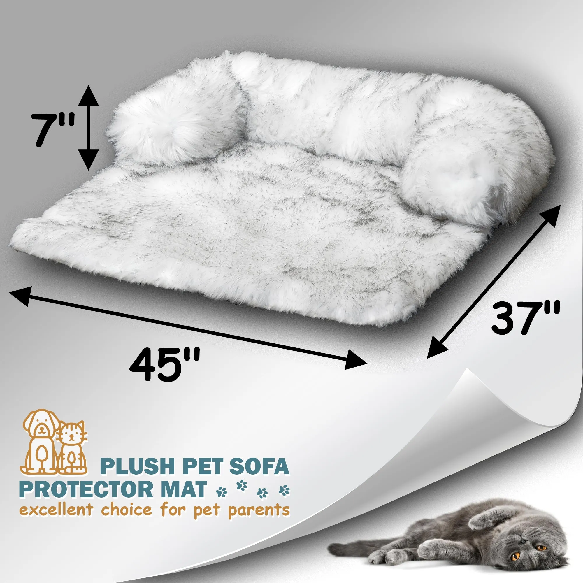 Large Luxury Fur Dog Bed Sofa Protector Calming Dog Bed, Furniture Protector