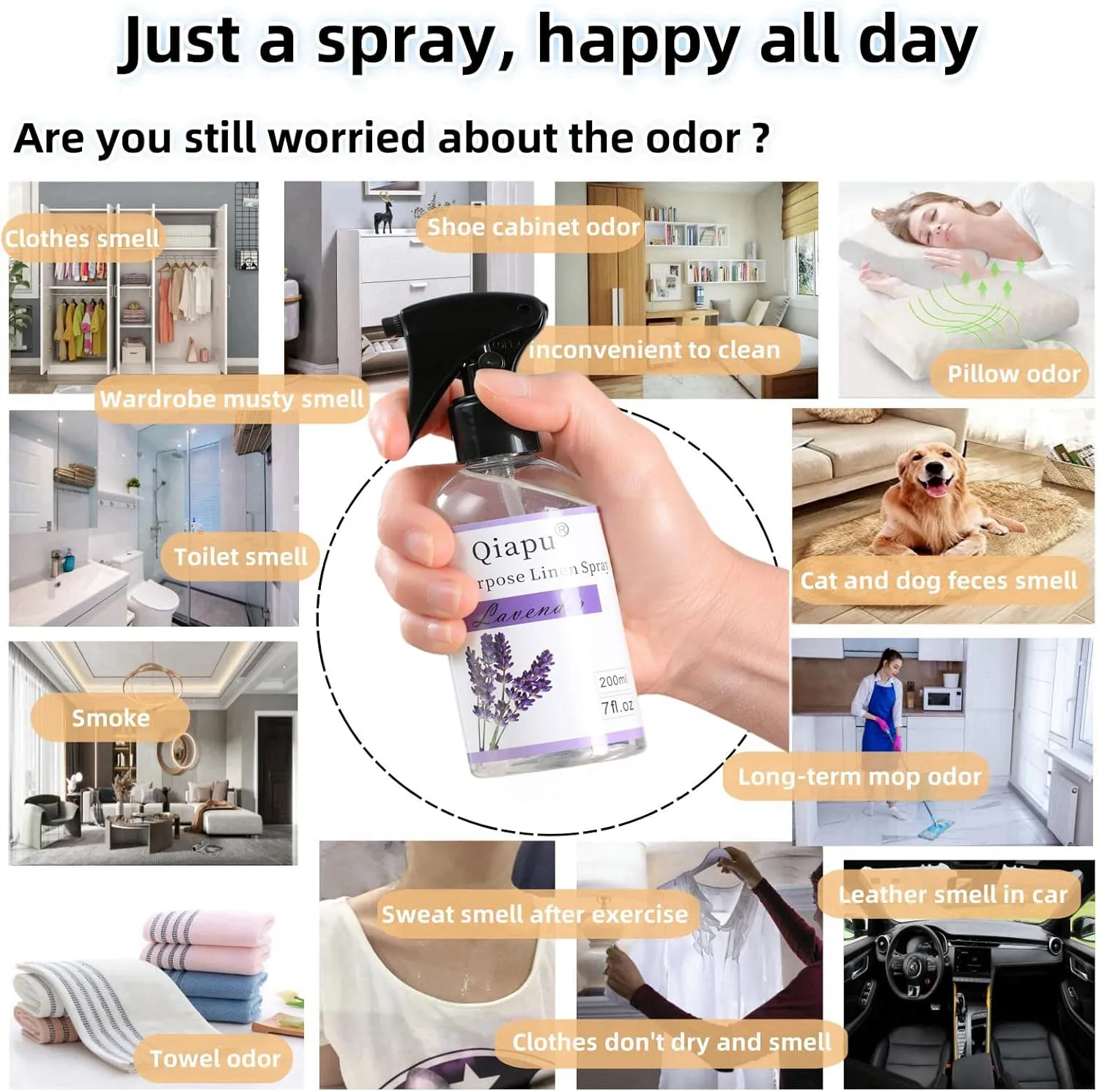 Lavender & Green Tea Linen Spray  Natural Air Freshener Mist for Pillows, Sheets, and Fabrics with Essential Oils for Relaxation and Sleep 2PCS