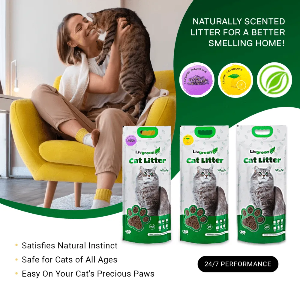 LivGreen Premium 3x Absorption Lemon Scented Cat Litter