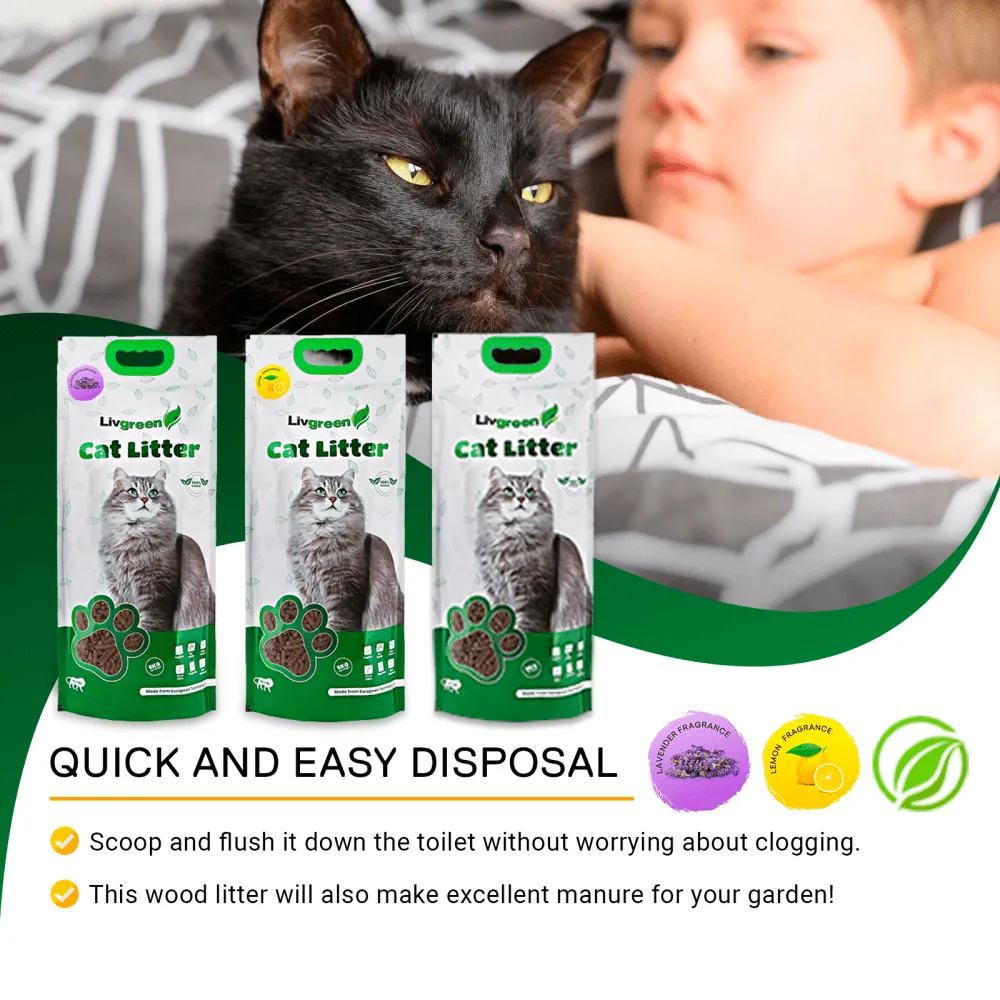 LivGreen Premium 3x Absorption Lemon Scented Cat Litter