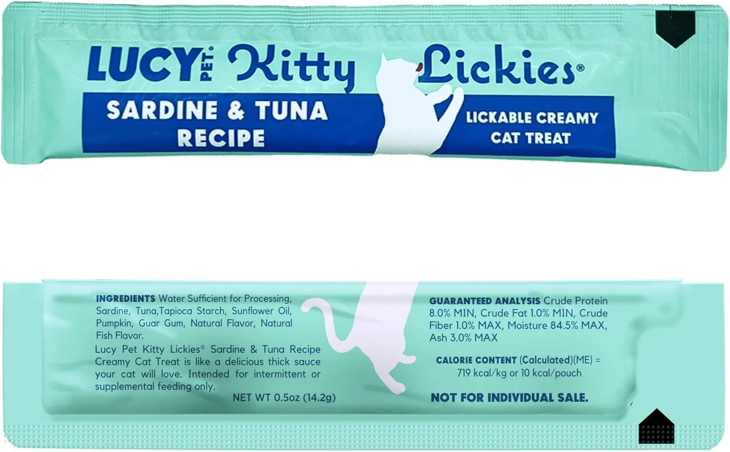 Lucy Pet Products Kitty Lickies Creamy Lickable Cat Treat, Sardine and Tuna Recipe, 2oz.