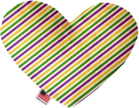 Mardi Gras Stripes 6 Inch Heart Dog Toy