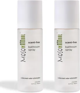 Moso Natural Scent-Free Bathroom Spray (2 Pack) A Discreet Odor Eliminator and Toilet Spray. Unscented. (3.4 oz Per Bottle)