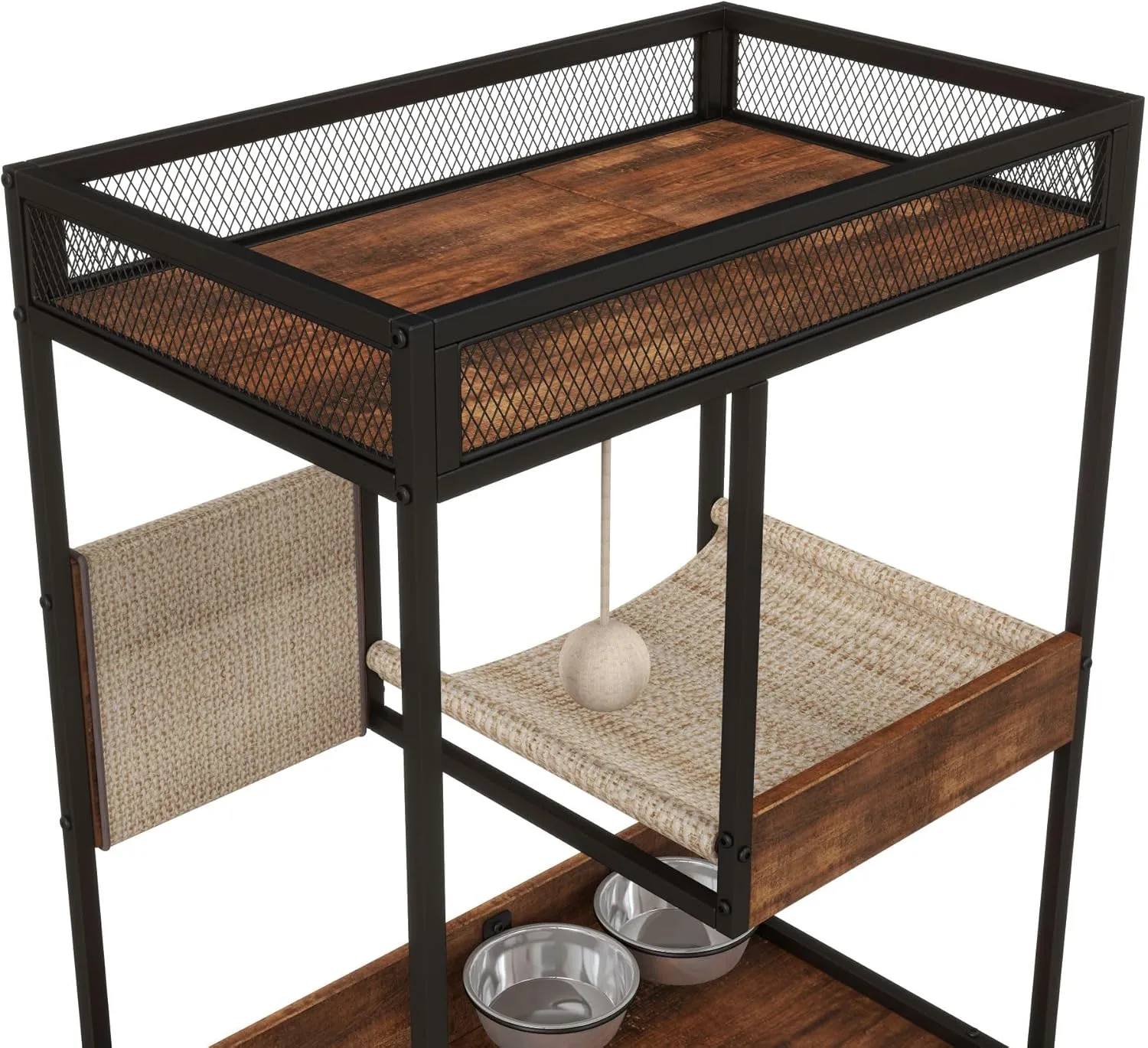 Multi-Functional Cat Litter Box Enclosure with Cat Tree & Storage