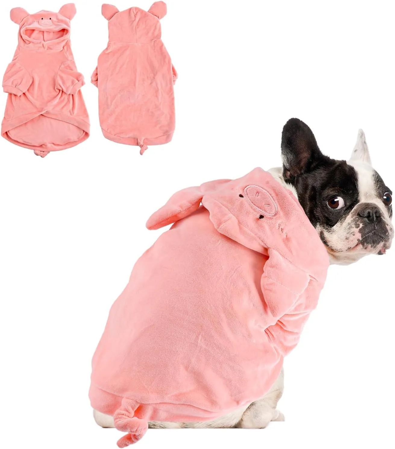 NACOCO Halloween Pig Dog Costume - Pet Christmas New Year Hoodie Warm Party Coat Outfit for Small and Medium Cat Dog Clothes(M)