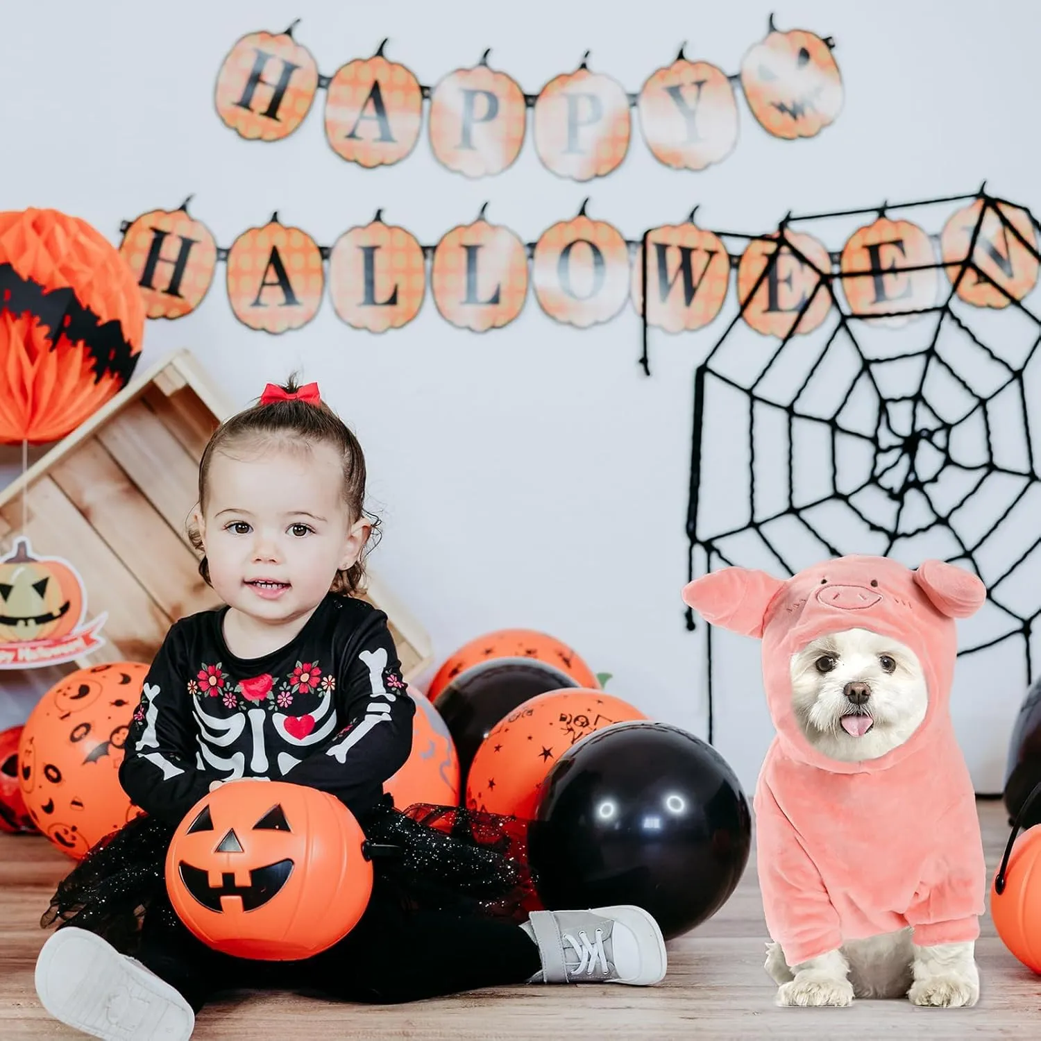 NACOCO Halloween Pig Dog Costume - Pet Christmas New Year Hoodie Warm Party Coat Outfit for Small and Medium Cat Dog Clothes(M)