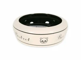 No Waste Ceramic Cat Bowl Bar - White 300ml