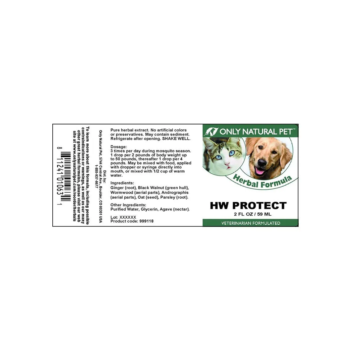 Only Natural Pet HW Protect Liquid Herbal Formula for Dogs & Cats