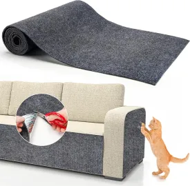 PatiencET Cat Scratching Mat Self-Adhesive, Trimmable Carpet Cat Scratcher Mat for Wall Couch Floor Door, Cat Scratch Carpet Protector for Furniture (78.7"X15.8", Dark Grey)
