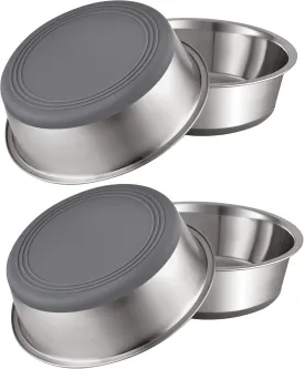 PEGYY11 Nonslip Stainless Steel Dog Cat Bowls, 2 US Cup, 4 Count