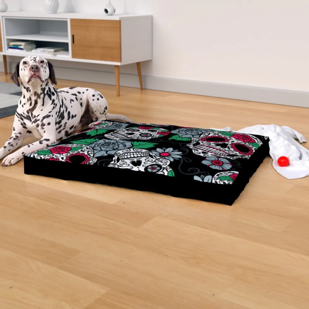 Pet Bed - Skulls and Roses