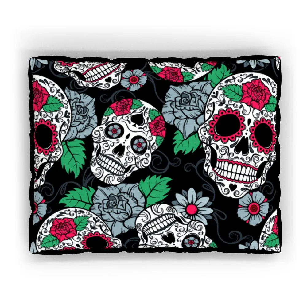 Pet Bed - Skulls and Roses