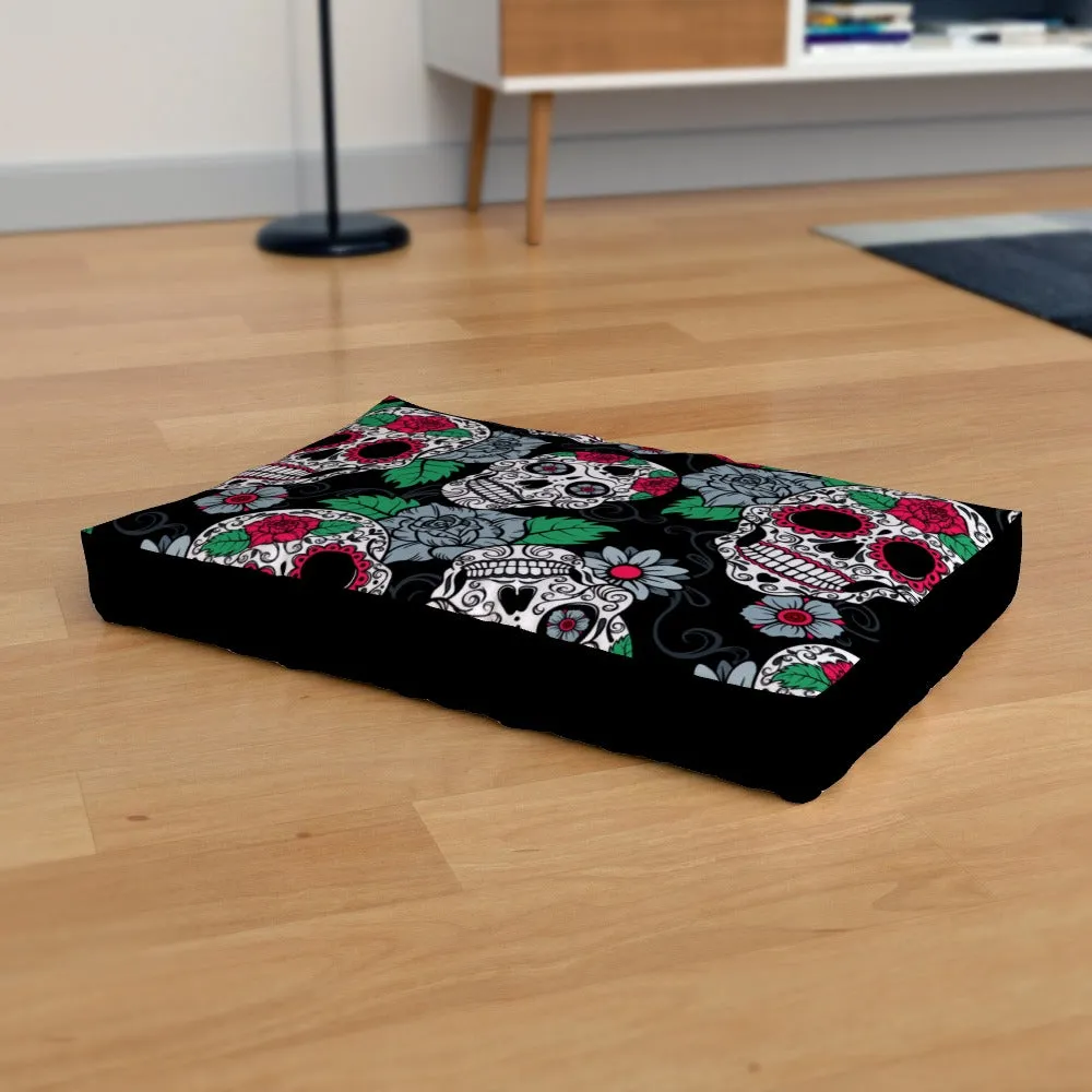 Pet Bed - Skulls and Roses