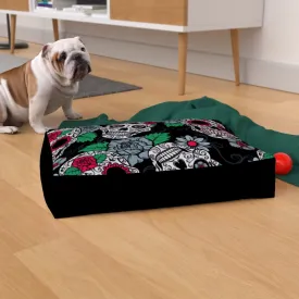 Pet Bed - Skulls and Roses