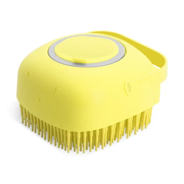 Pet Dog Shampoo Brush 2.7oz/80ml Cat Massage Comb Grooming Scrubber Brush for Bathing Short Hair Soft Silicone Rubber Brushes