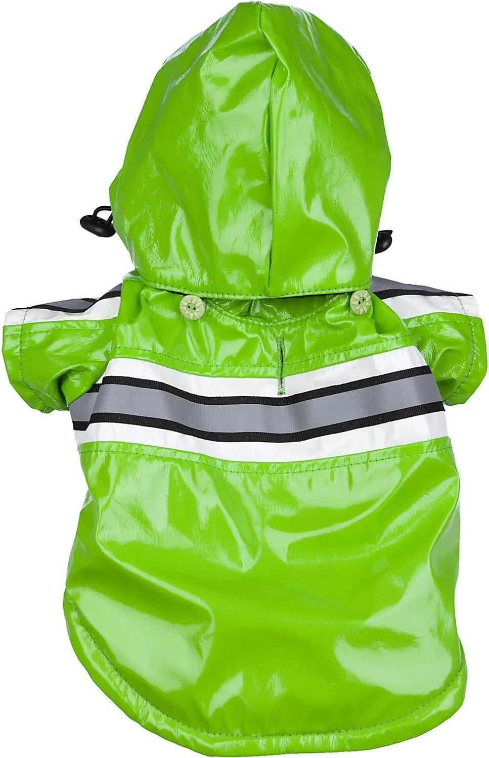 Pet Life  Reflecta-Glow PVC Dog Raincoat - Reflective and Waterproof Dog Coat with Reversible Polar Fleece - Adjustable Pet Raincoat Dog Jacket on All 4 Sleeves with Removable Hood