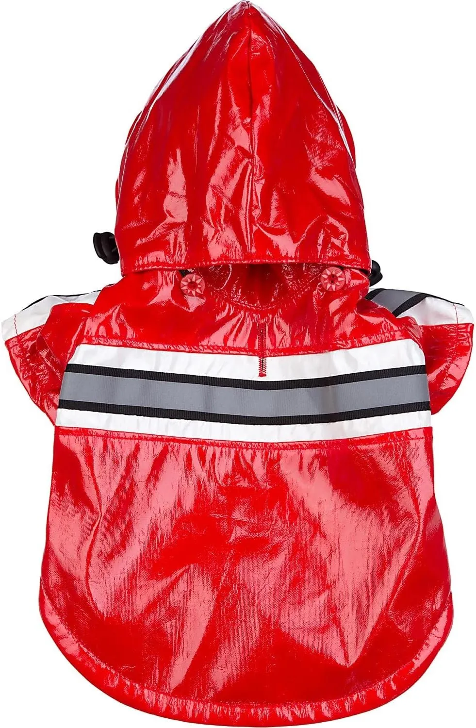 Pet Life  Reflecta-Glow PVC Dog Raincoat - Reflective and Waterproof Dog Coat with Reversible Polar Fleece - Adjustable Pet Raincoat Dog Jacket on All 4 Sleeves with Removable Hood