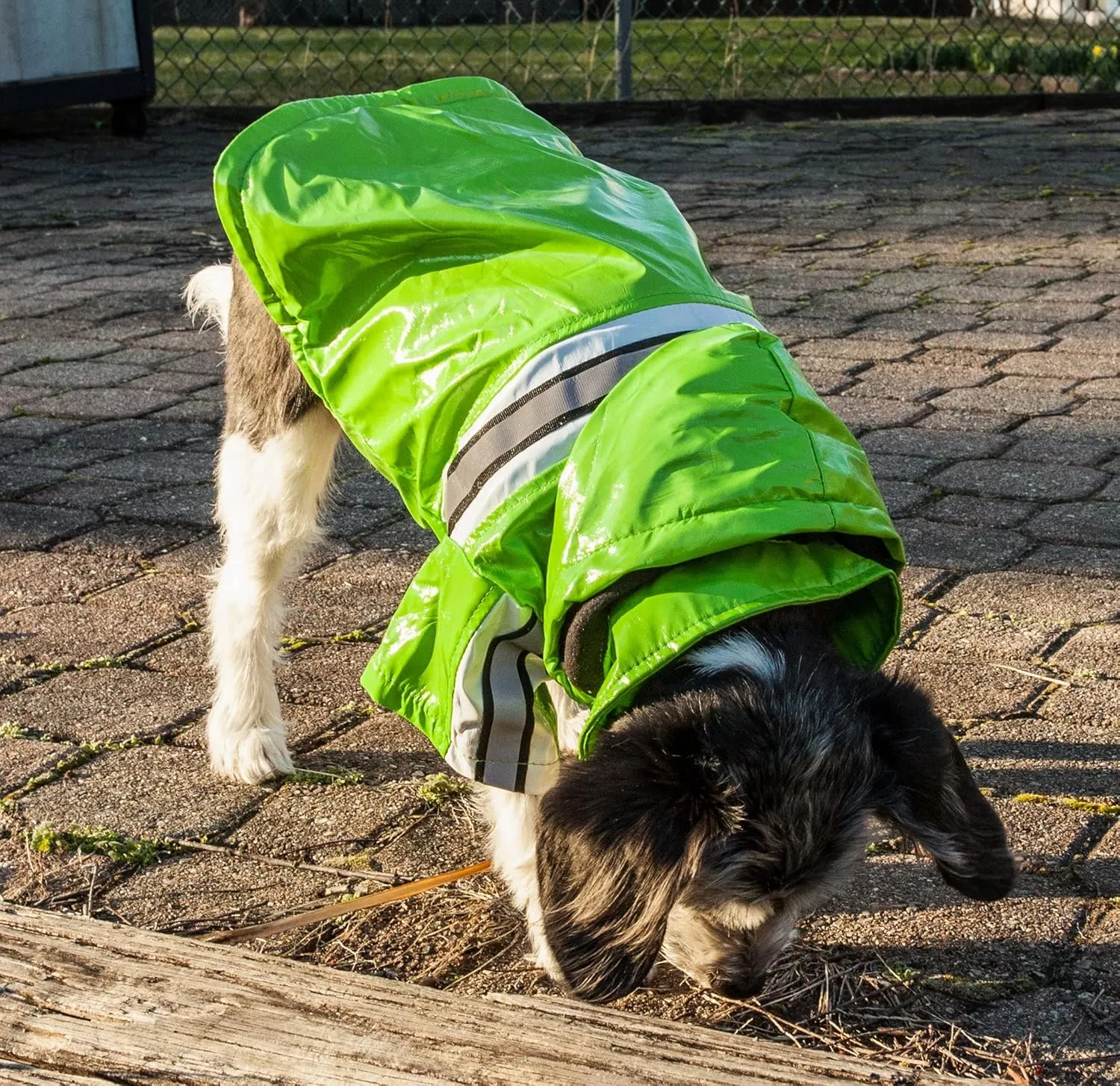 Pet Life  Reflecta-Glow PVC Dog Raincoat - Reflective and Waterproof Dog Coat with Reversible Polar Fleece - Adjustable Pet Raincoat Dog Jacket on All 4 Sleeves with Removable Hood