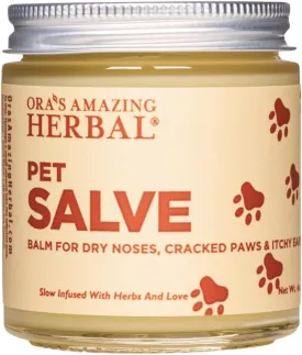 Pet Salve, Dog Paw Balm, Dry Noses Cracked Paws, Hot Spots, Itchy Ears, Lightly Scented with Lavender Essential Oil and Rosemary, Cruelty-Free, No Tea Tree Oil, Safe for Pets, Ora's Amazing Herbal 4oz