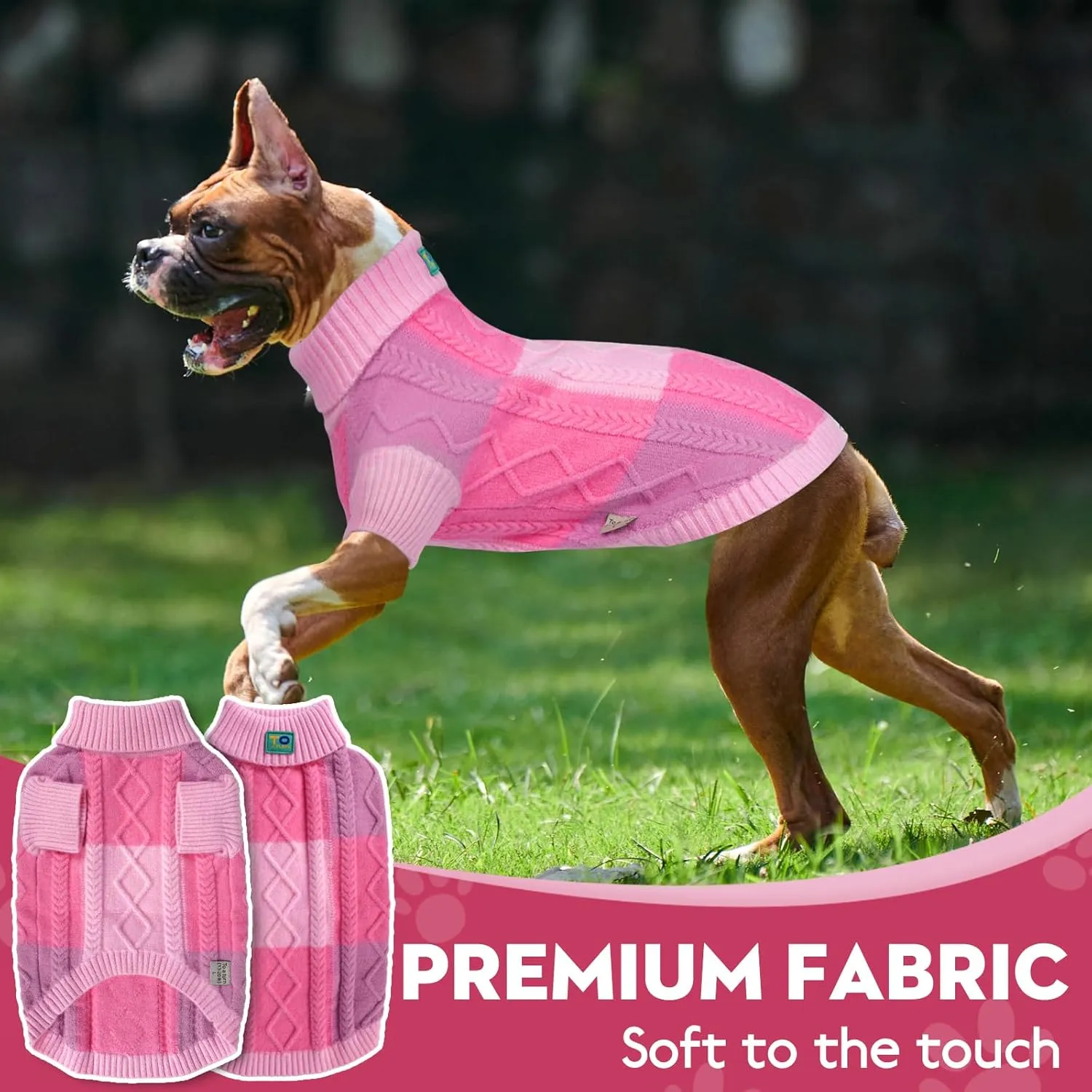 Pet Sweaters,Turtleneck Pullover Dog Sweater,Pet Sweaters for Dogs,Pet Clothes,Pet Clothing,Suitable for All Types of Dogs and Most Seasons (Pink Group, S)