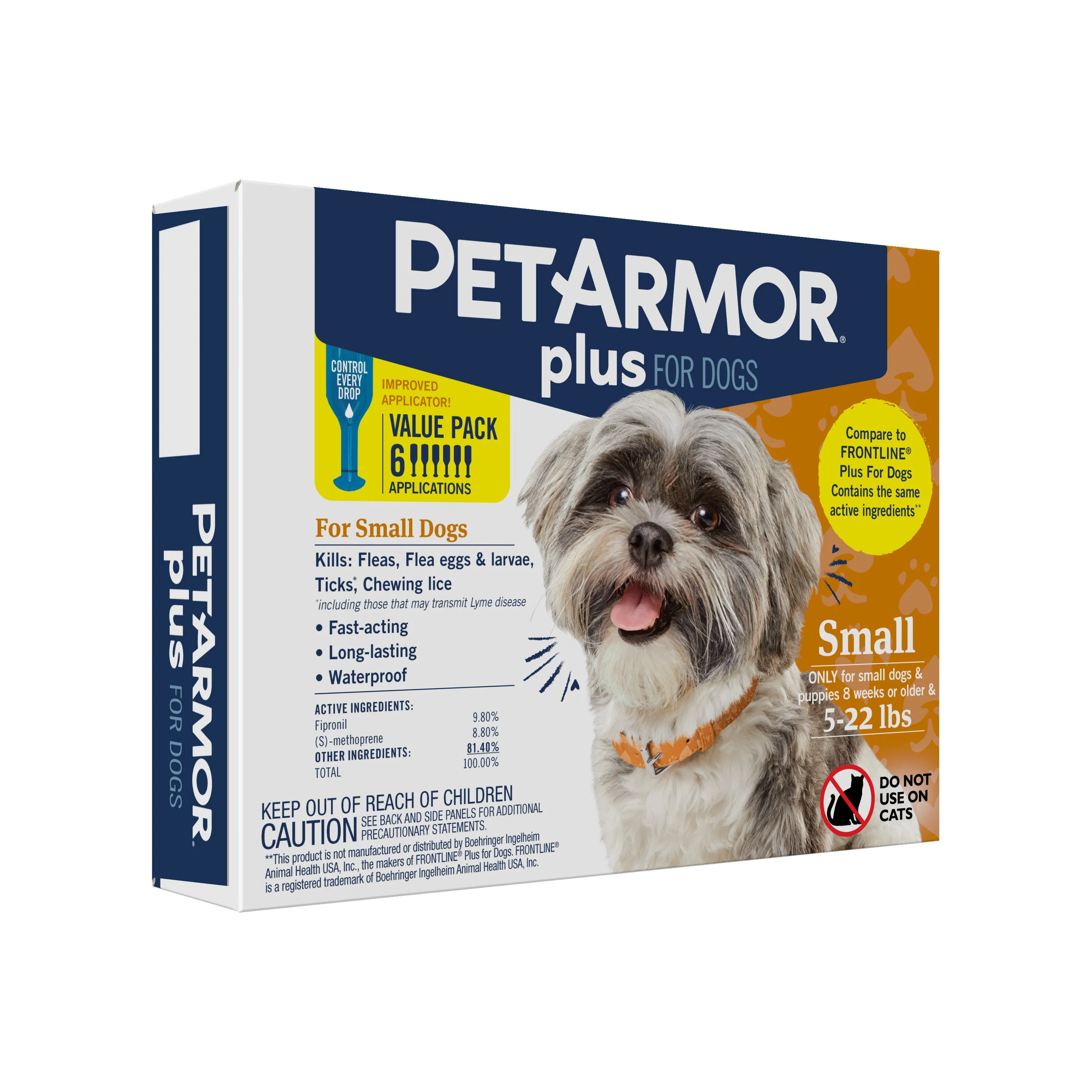PETARMOR Plus for Small Dogs 5-22 lbs, Flea & Tick Prevention for Dogs, 6-Month Supply