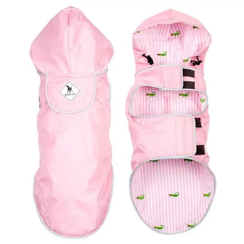Pink Dog Rain Jacket - The Worthy Dog Pink/Alligator Seattle Slicker Jacket