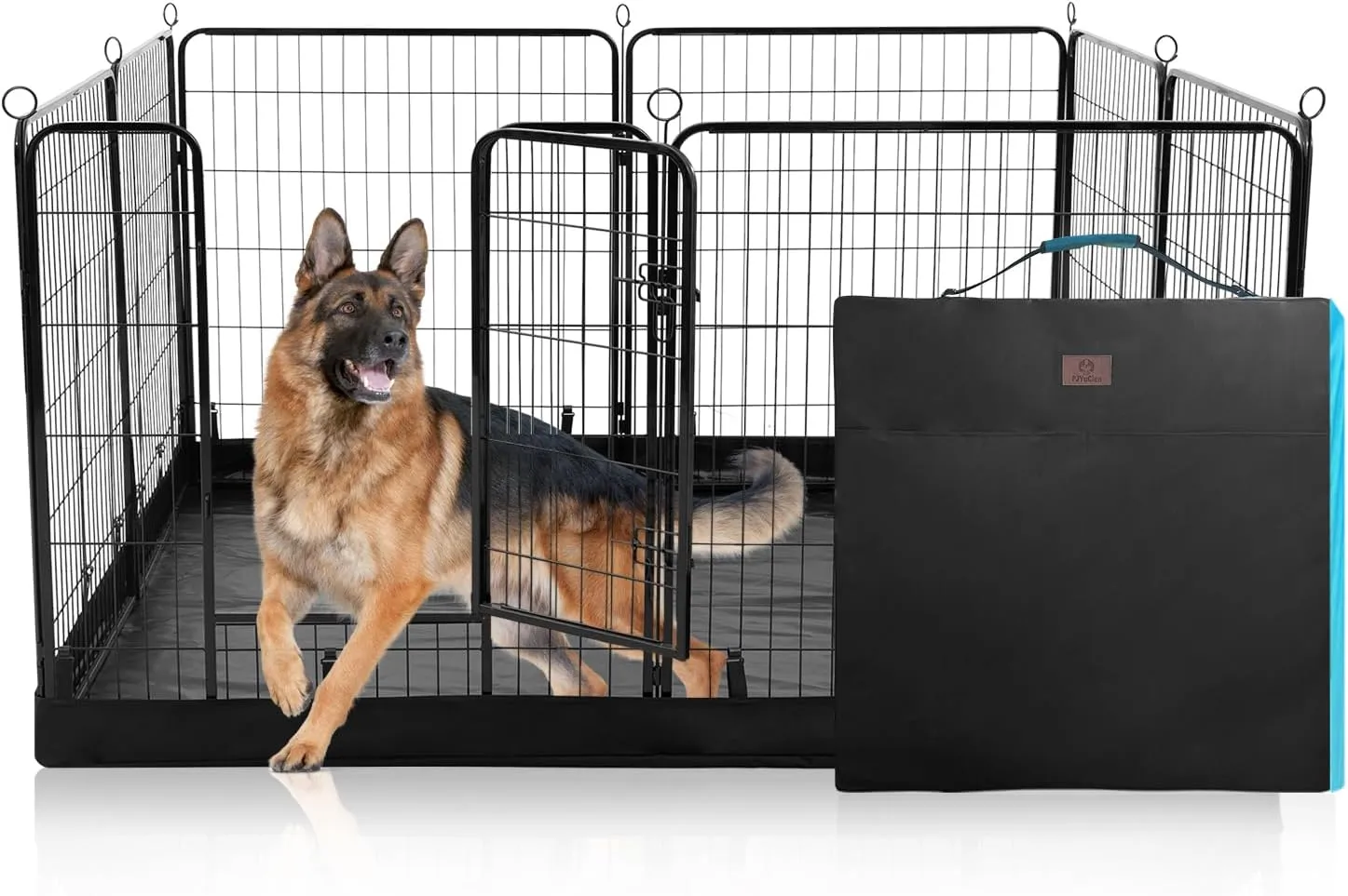 PJYuCien Dog Playpen Plus Storage Bag32" H 8 Panels Puppy Pen with Square Bottom,Heavy Duty Dog Fence for Puppies/Small Dogs