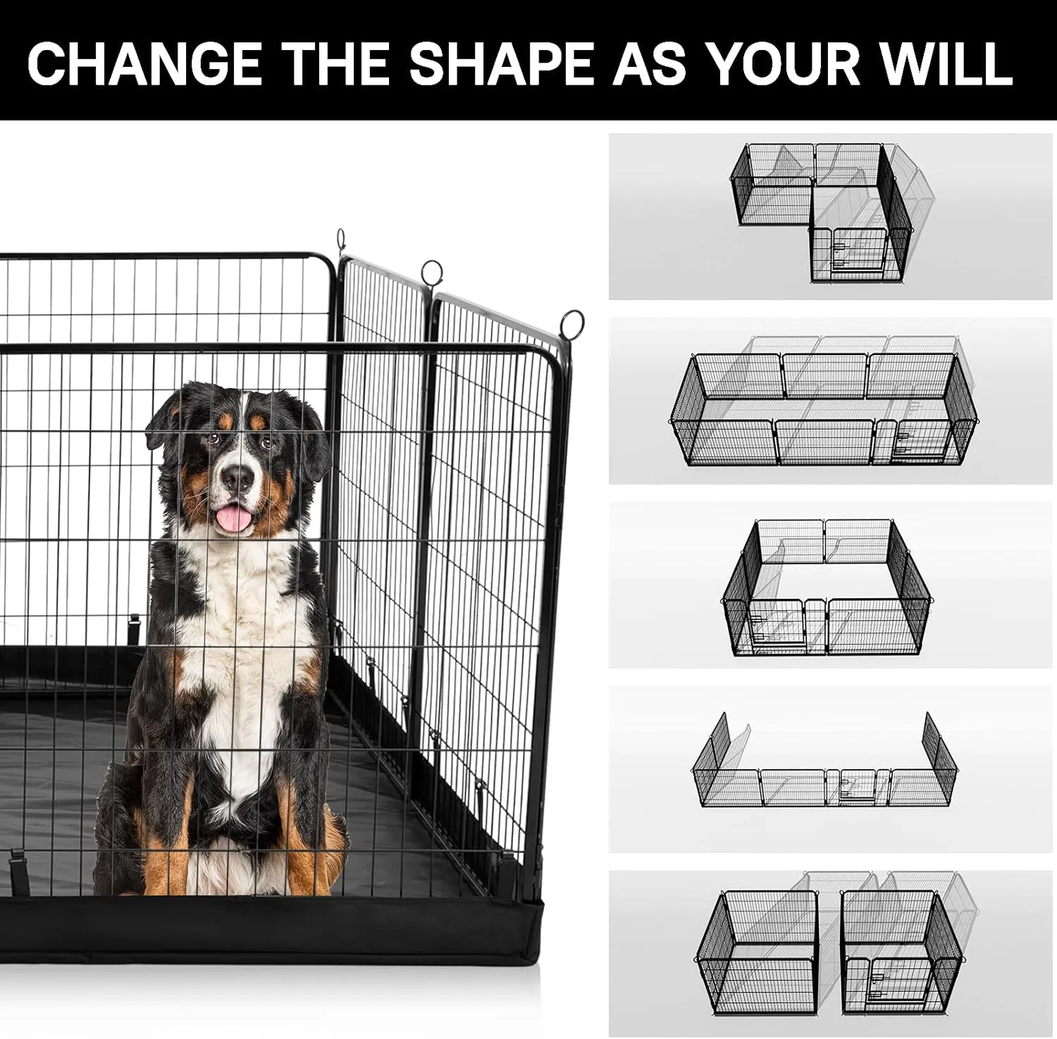 PJYuCien Dog Playpen Plus Storage Bag32" H 8 Panels Puppy Pen with Square Bottom,Heavy Duty Dog Fence for Puppies/Small Dogs