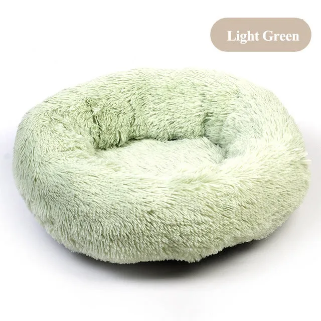 Plush Round Self Warming Lounger and Pet Beds for Dogs and Cats