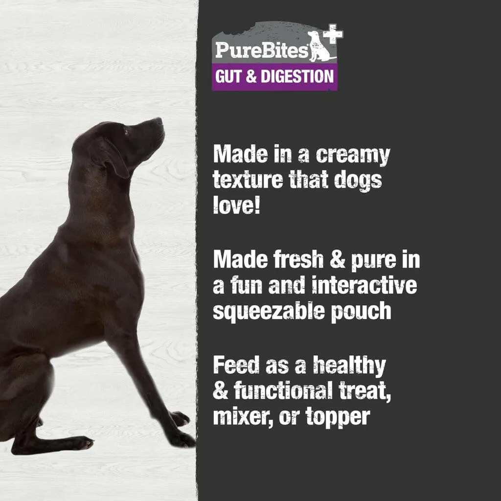 PureBites Plus Squeezables- Gut & Digestion Food Topper for Dogs (2.5 oz x 15-Pack)