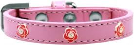 Red Rose Widget Dog Collar Light Pink Size 14