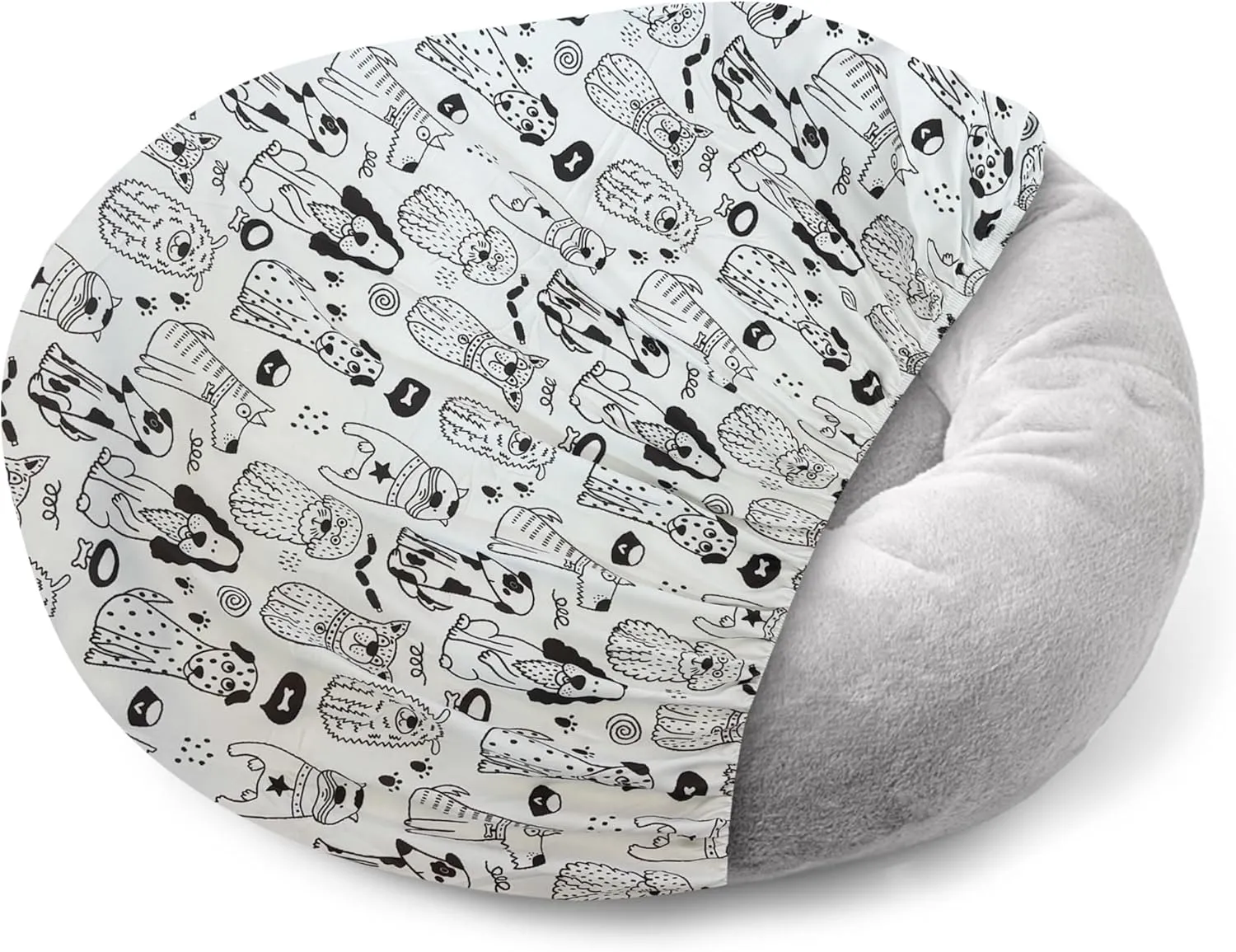 Round Dog Bed Covers Replacement Washable, Dog Bed Washable Cover, for All Shapes