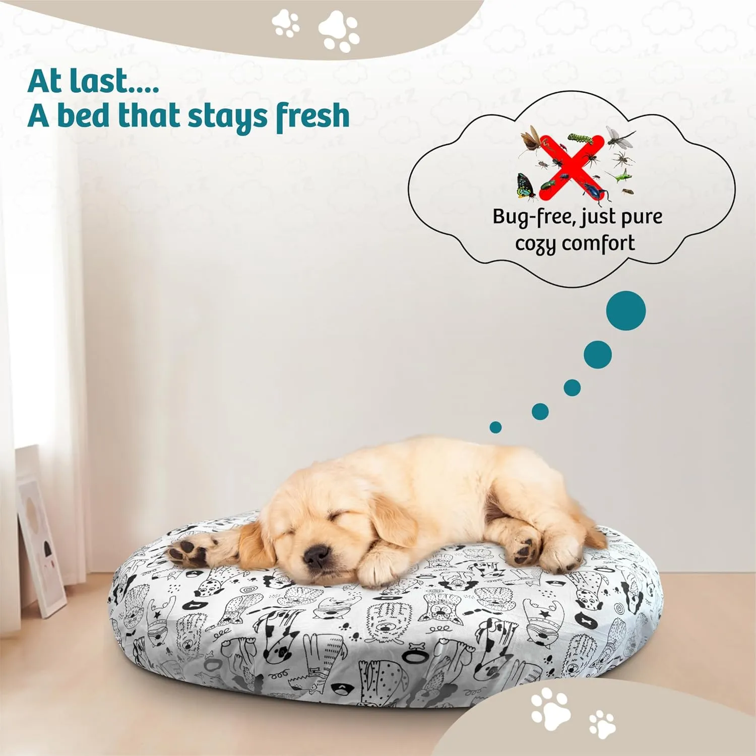 Round Dog Bed Covers Replacement Washable, Dog Bed Washable Cover, for All Shapes