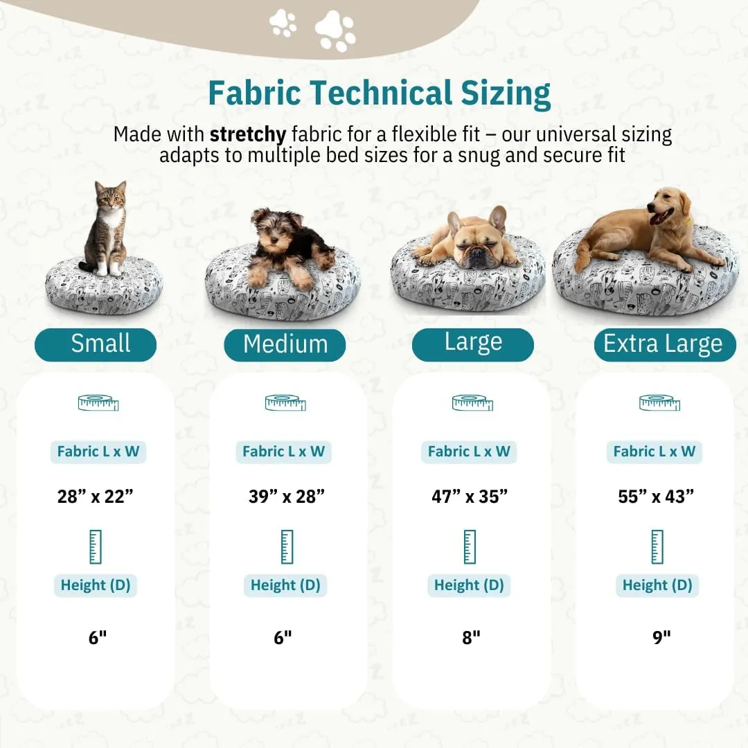 Round Dog Bed Covers Replacement Washable, Dog Bed Washable Cover, for All Shapes