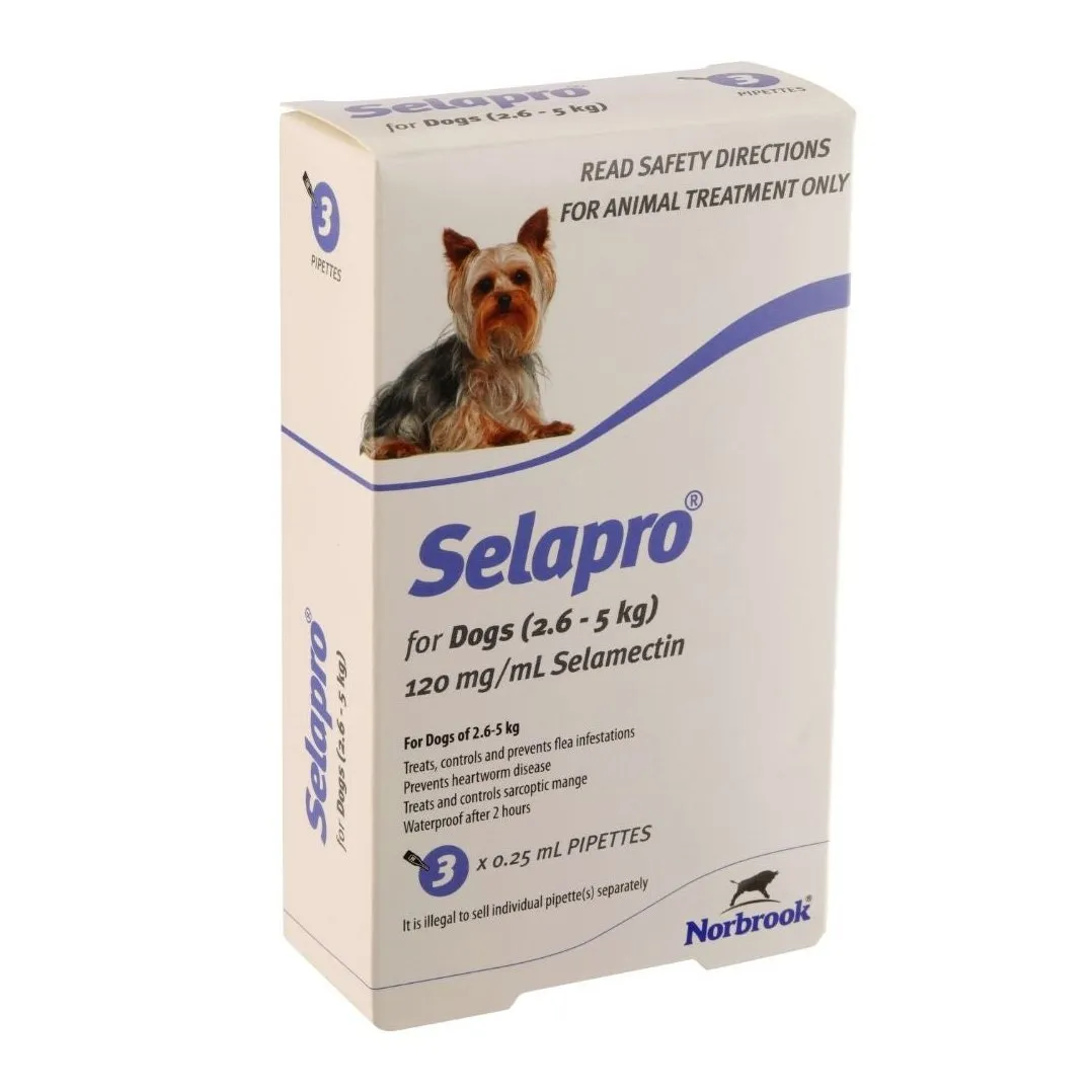 Selapro Flea & Worming Spot On Treatment 2.6-5kg Dog