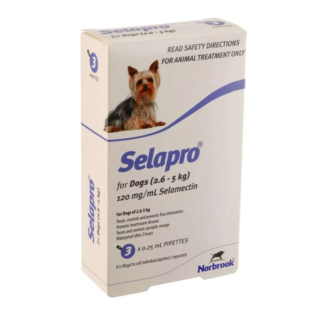 Selapro Flea & Worming Spot On Treatment 2.6-5kg Dog