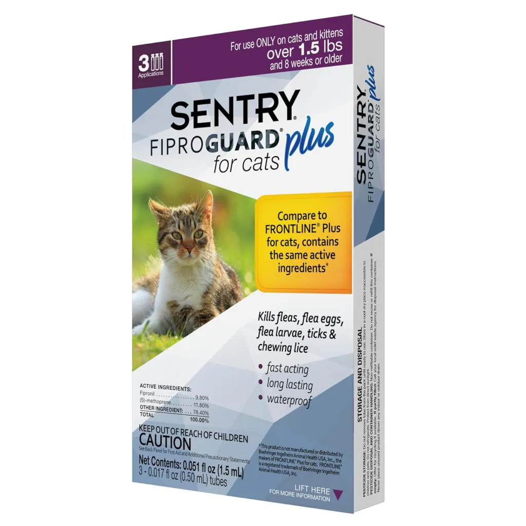 Sentry Fiproguard Plus Topical Flea & Tick Treatment for Cats over 1.5 lbs