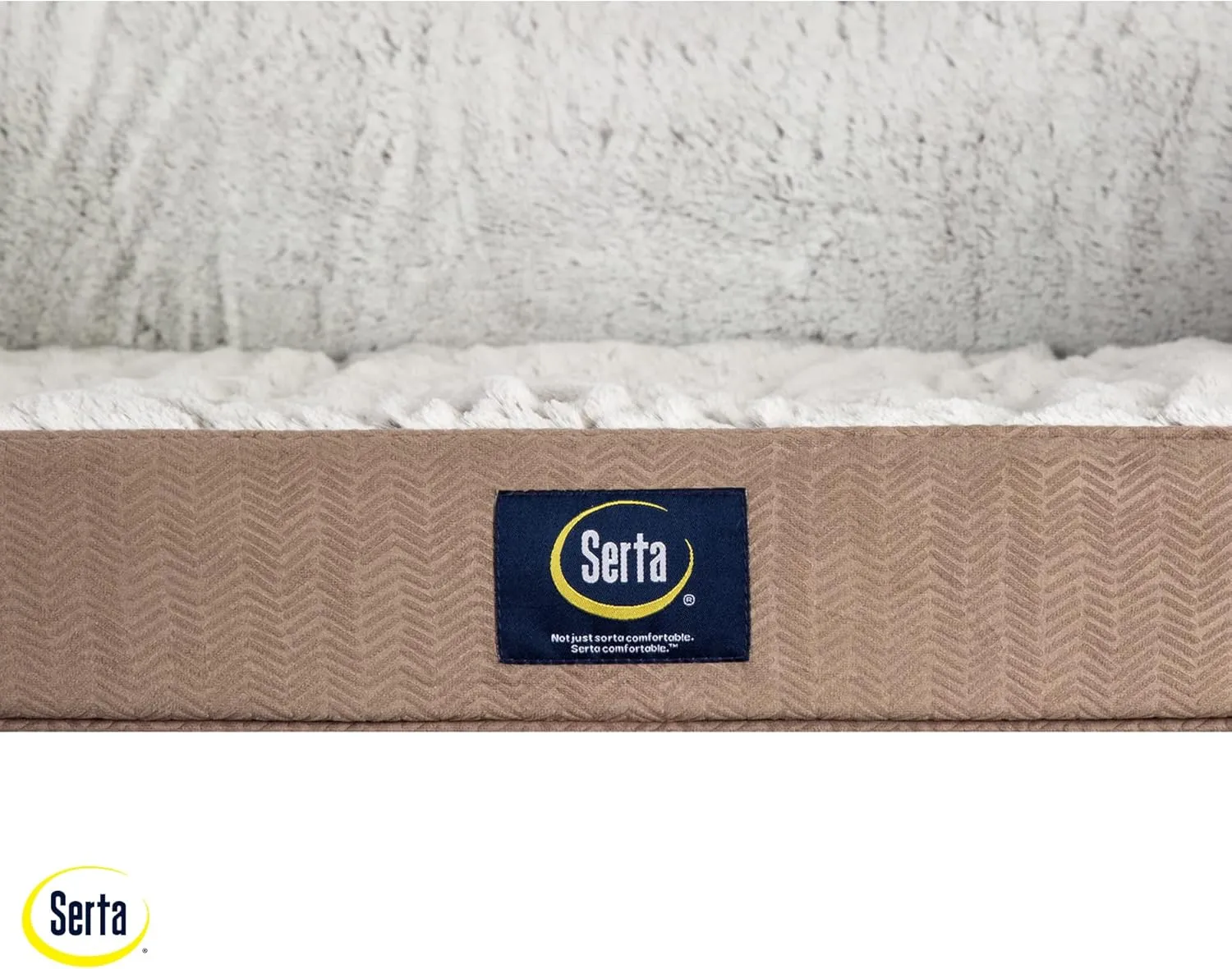 Serta Orthopedic Quilted Couch Dog Bed for Pets  Chocolate Brown (Large)