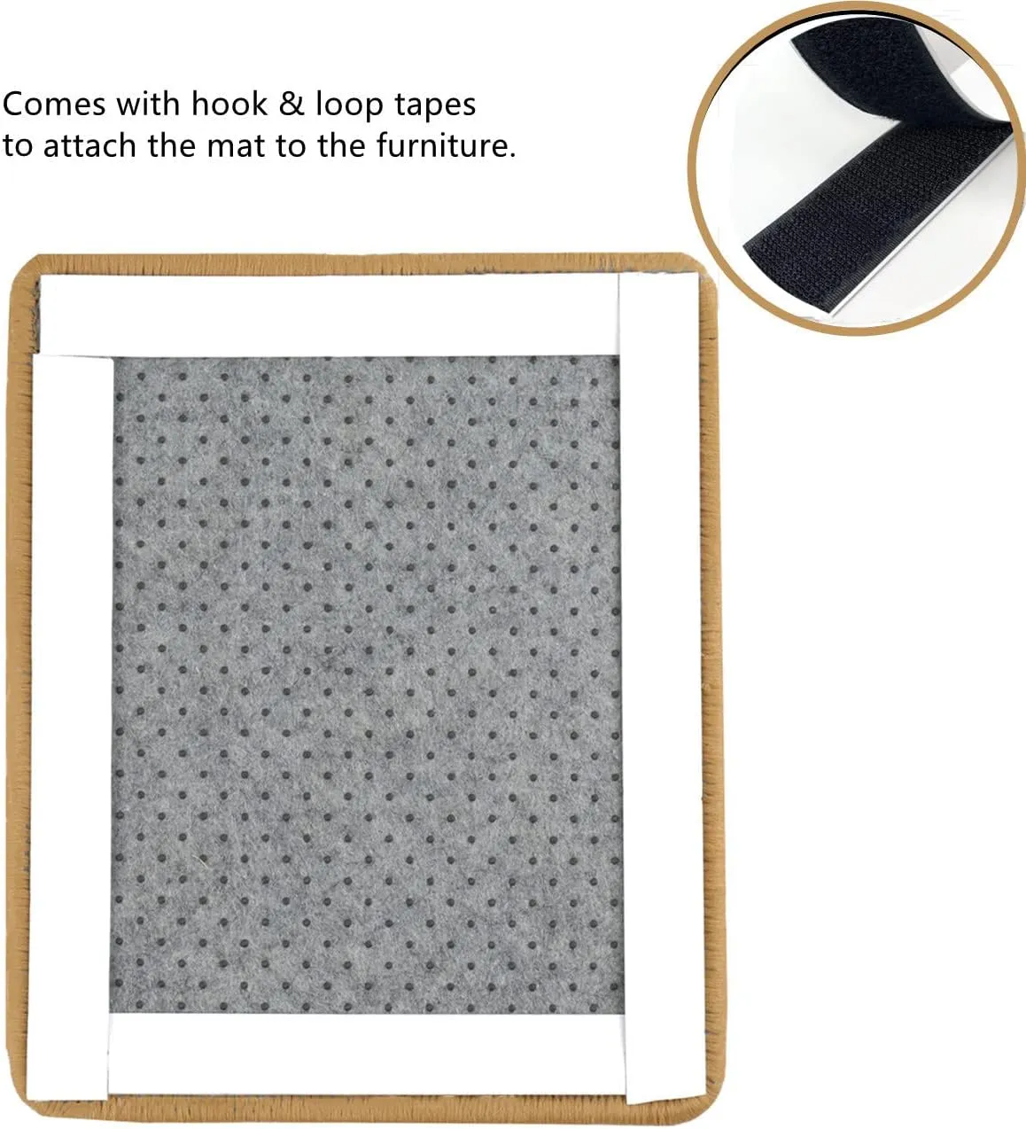 SHENGOCASE 4-Pack 8" X 12" Sisal Cat Scratching Mat Pad with Hook & Loop Tapes. Replacement Sisal Pad Mat for Cat Tree Tower, Window Perch, Wall Furniture Shelves Scratcher