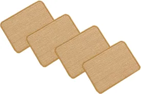 SHENGOCASE 4-Pack 8" X 12" Sisal Cat Scratching Mat Pad with Hook & Loop Tapes. Replacement Sisal Pad Mat for Cat Tree Tower, Window Perch, Wall Furniture Shelves Scratcher