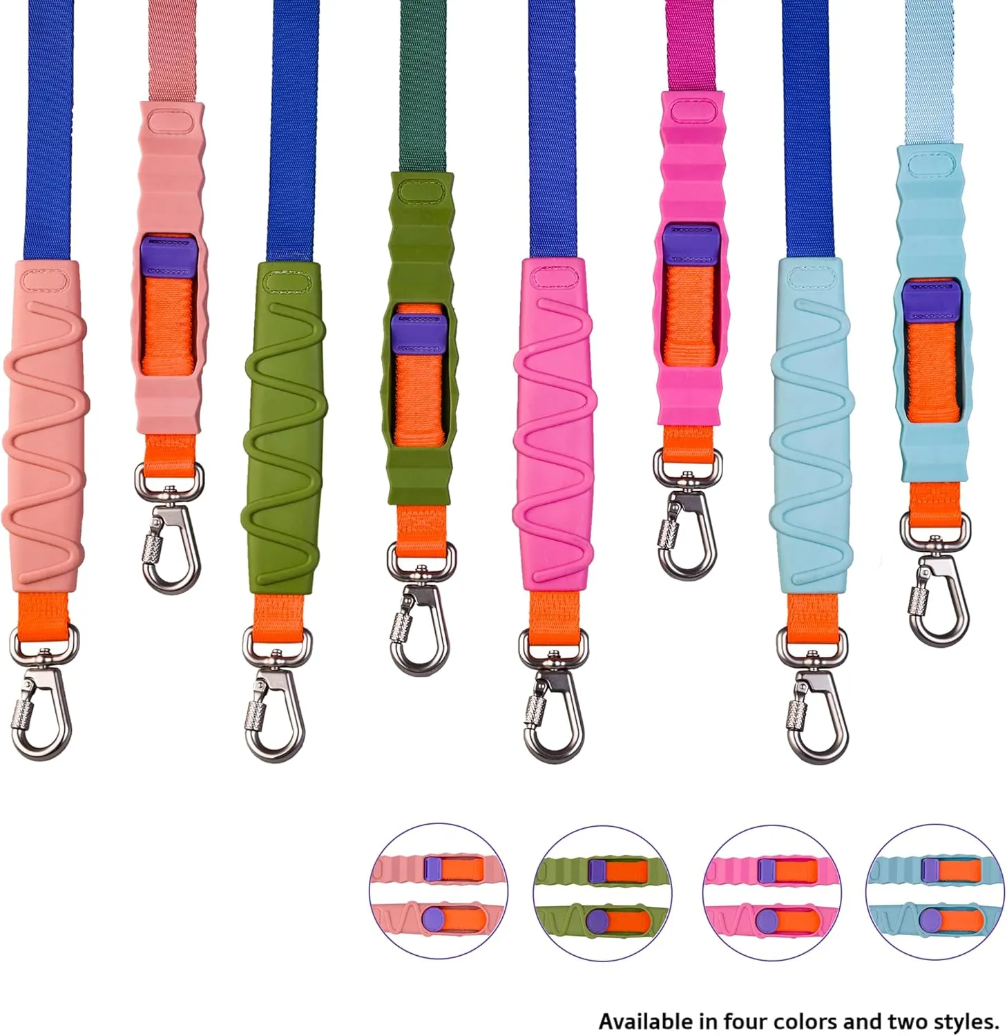 Shock Absorbing Dog Leash, Bungee Dog Leash with Swivel Lockable Hook & Padded Handle, No-Pull Lead for All Dog Sizes - Enhances Safety & Comfort for Outdoor Walks (Pink, Curve Strap)