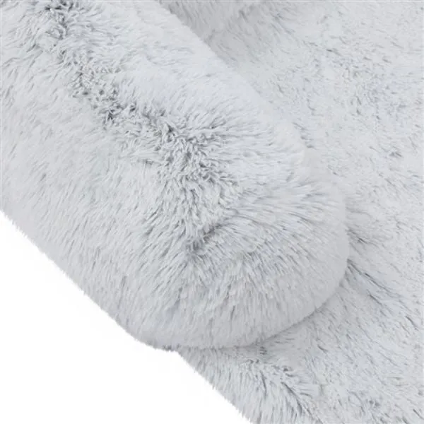 Silver Calming Plush Lounger - 102cm x 89cm x 16cm