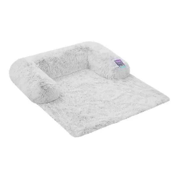 Silver Calming Plush Lounger - 102cm x 89cm x 16cm