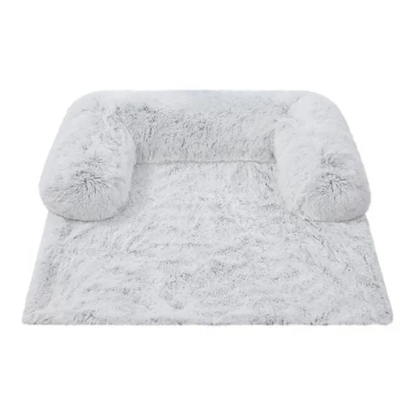 Silver Calming Plush Lounger - 102cm x 89cm x 16cm