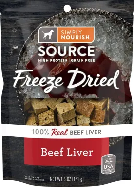 Simply Nourish Freeze Dried Beef Liver Dog Treats 5 Ounces (Pack of 2)