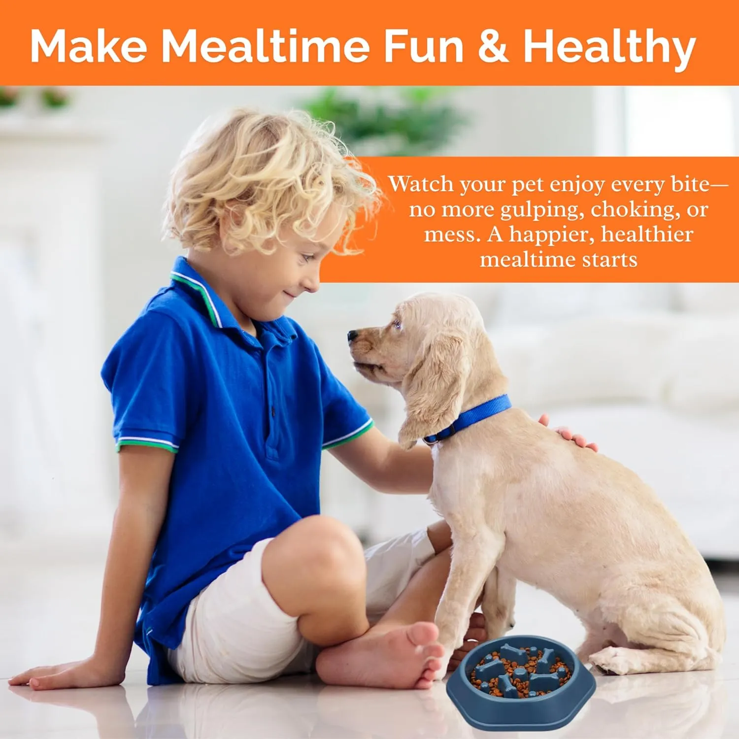 Slow Feeder Dog Food Bowl  Interactive Dog Food Dish for Breeds, Bowl Designed to Slow Eating, Promotes Healthy Digestion and Prevents Bloat, Ideal for Cats and Dogs